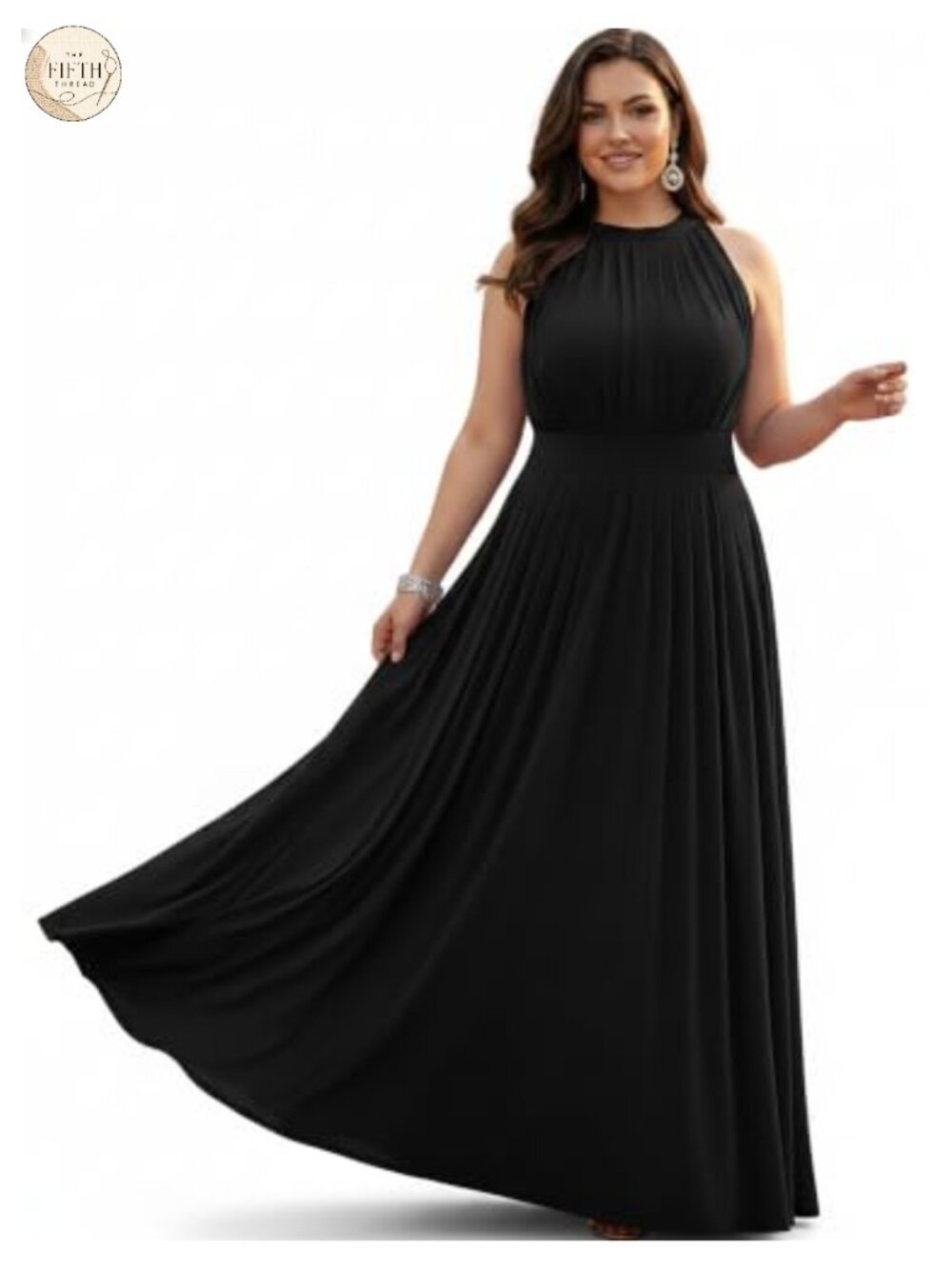 Sleeveless Halter Maxi Dress Bridesmaid Wedding Guest